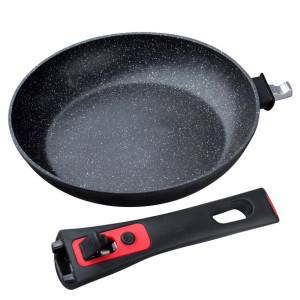 Herzberg HG-7022FP: Patelnia pokryta marmurem z odłączanym uchwytem - 22cm