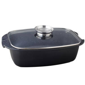 Herzberg HG-7032RG: 32 cm grill pokryty marmurem