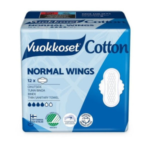 Vuokkoset, podpaski  COTTON, normal wings 12szt