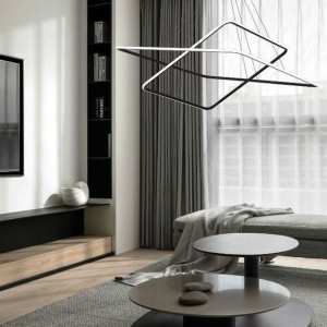 Lampa led Quadrata 2 czarna o mocy 90W z barwą ciepłą 3000K