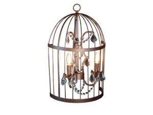 Kinkiet BIRD CAGE z kryształami w stylu Vintage