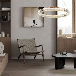 Kryształowy złoty żyrandol led Prisma 48W barwa 3500K ring 80cm