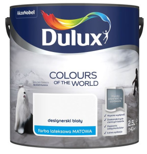 FARBA DULUX KOLORY ŚWIATA- designerski biały, 2.5l