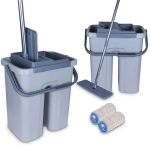 Cenocco CC-9070: płaski mop z wiadrem Szary