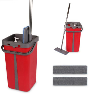 Cenocco CC-9077: Płaski mop z wiaderkiem w kolorze czerwonym