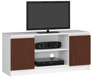 Klasyczna szafka RTV biała + wenge - Darius 5X 140 cm