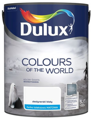 FARBA DULUX KOLORY ŚWIATA- designerski biały, 5l