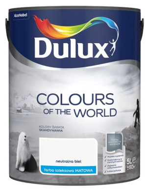 FARBA DULUX KOLORY ŚWIATA- neutralna biel, 5l