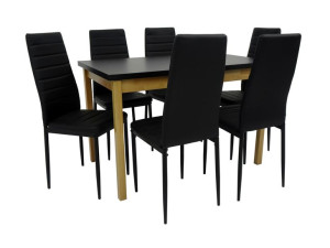 Zestaw do salonu pokoju MODNE krzesła 6 szt i rozkładany stół 70x120/160