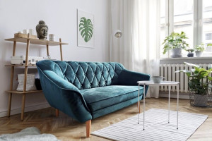 sofa skandynawska 3 osobowa glamur pikowana 180cm