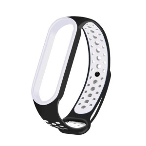 Zamienna Silikonowa Opaska Pasek Do Xiaomi Mi Band 5 Dots Czarno-biały