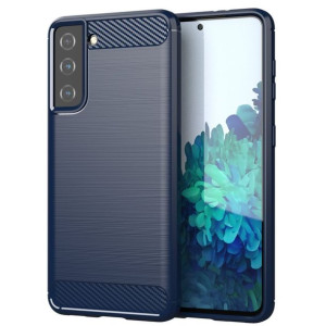 Carbon Case Elastyczne Etui Pokrowiec Samsung Galaxy S21 Fe Niebieski