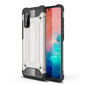 Hybrid Armor Pancerne Hybrydowe Etui Pokrowiec Samsung Galaxy A41 Srebrny