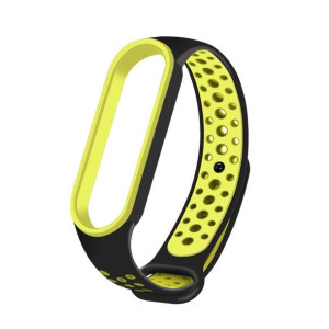 Zamienna Silikonowa Opaska Pasek Do Xiaomi Mi Band 5 Dots Czarno-zielony