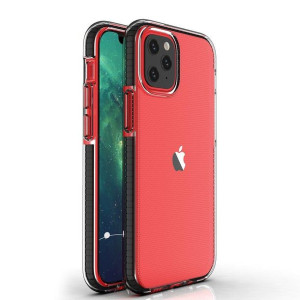 Spring Case Pokrowiec Żelowe Etui Z Kolorową Ramką Do Iphone 13 Pro Czarny