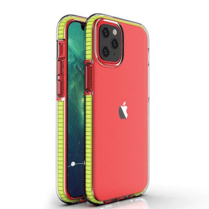 Spring Case Pokrowiec Żelowe Etui Z Kolorową Ramką Do Iphone 13 Mini Żółty