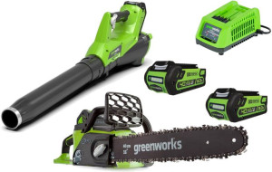 Greenworks Zestaw 40v Dmuchawa + Piła Łańcuchowa