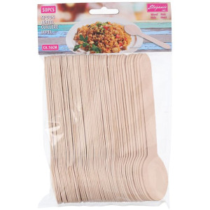 Cuisine Elegance - Zestaw Drewnianych Łyżek 16 Cm 50 Szt.