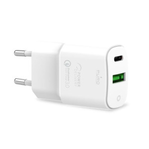 Puro White Mini Fast Travel Charger - Ładowarka Sieciowa Usb-a + Usb-c Powe