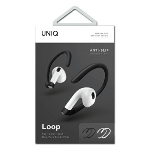 Uniq Nakładki Loop Sports Ear Hooks Airpods Biały-czarny/white-black Dual P