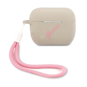 Guess Guacaplsvsgp Airpods Pro Cover Szaro Różowy/grey Pink Silicone Vintag