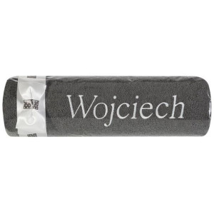 Ręcznik Z Haftem Wojciech 50x90 Cm Stalowy