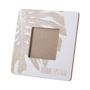 Drewniana Ramka Dekoracyjna Palm (01) 20x20x1 Cm Kremowy