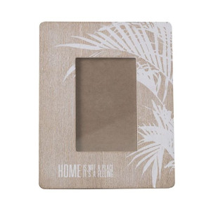 Drewniana Ramka Dekoracyjna Palm (02) 25x20x1 Cm Kremowy