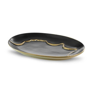 Patera Dekoracyjna Ebru 25x17x2 Cm Czarny