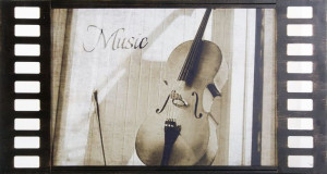 Obraz Violin (2) 60x30x1 Cm Czarny