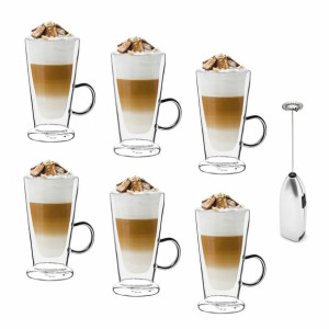 Szklanki termiczne do kawy Tadar Sublime Latte 250 ml 6 szt. i spieniacz do