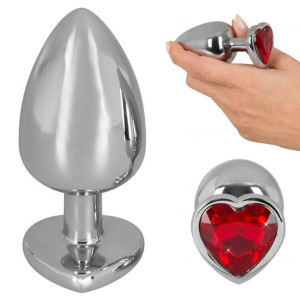 Korek analny aluminiowy Diamond Serce 9,4 cm