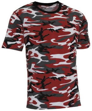 Koszulka US  "Streetstyle" rot-camo szara czerwona 140-145 g L