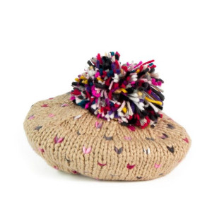 Beret Kolorowy pompon