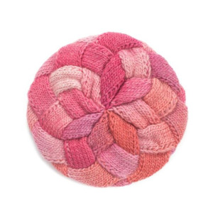 Beret Tęczowa przeplatanka [HANDMADE]