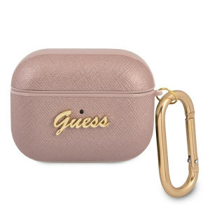 Guess Guapsasmp Airpods Pro Cover Różowy/pink Saffiano Script Metal Collect