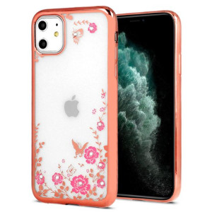 Back Case Diamond Flower Do Iphone 11 Pro Max Złoty Róż