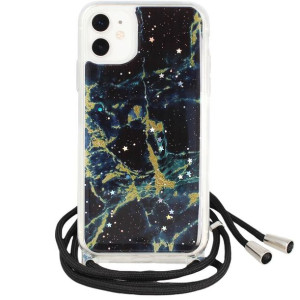 Etui Samsung Galaxy A02s Rope Sznurek Glitter Case Czarne