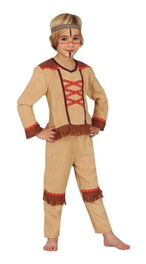 Strój Indianin Indianina Beżowy Dla Chłopca - 128