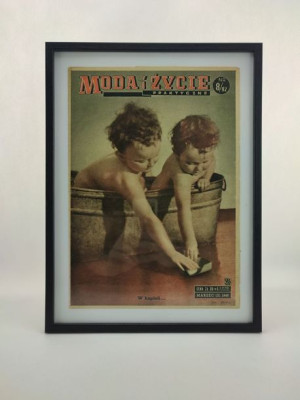 Plakat Prl Oryginalna Gazeta Vintage W Ramce "w Kąpieli"