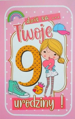 Kartka na 9 urodziny dla dziewczynki 2K82