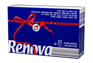 Chusteczki higieniczne Renova Red label białe 6x9szt