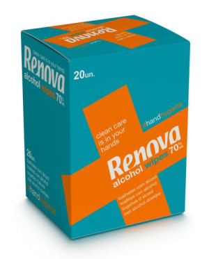 Chusteczki odświeżające Renova nasączone alkoholem 20szt