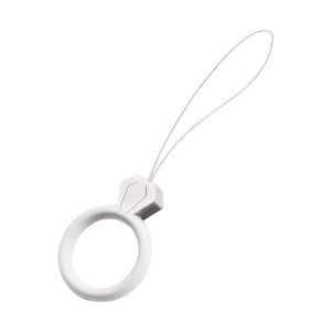 Silikonowa smycz do telefonu zawieszka diament ring na palec biały