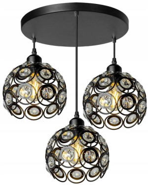 Elegancka Lampa Sufitowa Potrójna Kryształ Loft