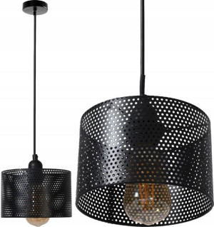 Lampa Sufitowa Wisząca W Stylu Loft Czarna Okrągła