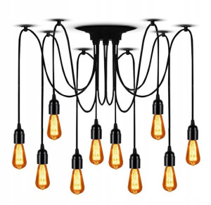 Lampa Sufitowa Wisząca Żyrandol Pająk 10 E27 Led