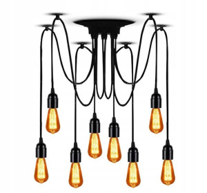 Lampa Sufitowa Wisząca Żyrandol Pająk 8 E27 Led