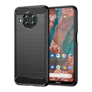 Carbon Case elastyczne etui pokrowiec Nokia X20 / X10 czarny