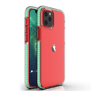 Spring Case pokrowiec żelowe etui z kolorową ramką do iPhone 13 mini miętow